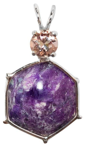 Sugilite with Round Cut Morganite