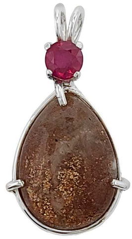 Sunstone with Round Cut Ruby Special 3