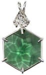 Tibetan Green Obsidian Flower of Life™ with Phenacite
