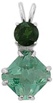Tibetan Green Obsidian Mini Magician Stone™ with Round Cut Chrome Diopside