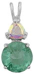 Tibetan Green Obsidian Mini Radiant Heart™ with Trillion Cut Mystic Topaz