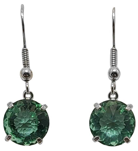 Tibetan Green Obsidian Radiant Heart Crystal™ Earrings