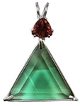 Tibetan Green Obsidian Star of David™ with Trillion Cut Melon Tourmaline