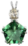 Tibetan Green Obsidian Star of Venus™ with Trillion Cut Danburite