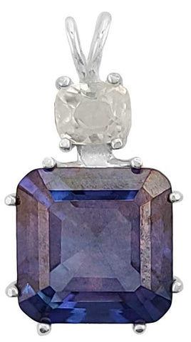 Tanzine Aura Earth Heart Crystal™ with Cushion Cut Phenacite