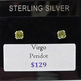 Virgo Peridot Post Earrings
