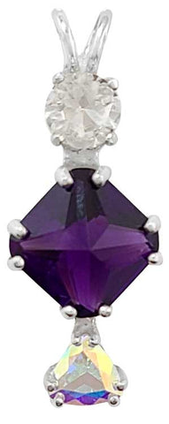 Siberian Purple Quartz Mini Magician Stone™ with White Topaz & Mystic Topaz