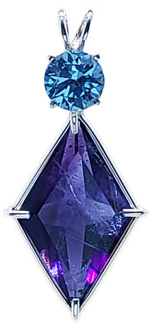 Amethyst Ascension Star™ with Round Cut Blue Topaz