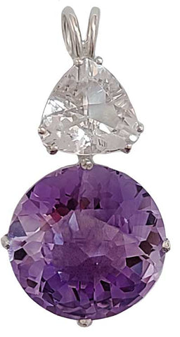 Amethyst Radiant Heart Crystal™ with Trillion Cut Phenacite