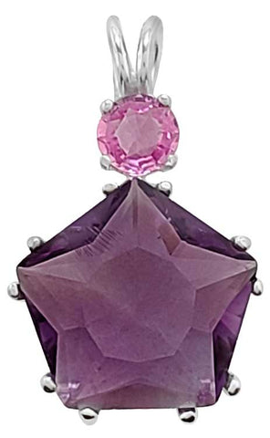 Amethyst Star of Venus™ With Round Cut Pink Sapphire