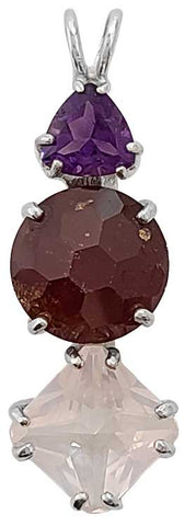 Hessonite Garnet Super Nova™ with Amethyst & Rose Quartz