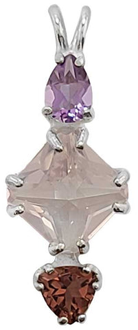 Rose Quartz Mini Magician Stone™ with Amethyst & Pink Tourmaline