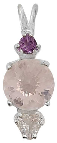 Rose Quartz Mini Radiant Heart™ with Amethyst & Danburite