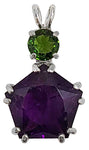 Amethyst Star of Venus™ with Round Cut Chrome Diopside