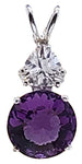 Amethyst Mini Radiant Heart™ with Trillion Cut Danburite