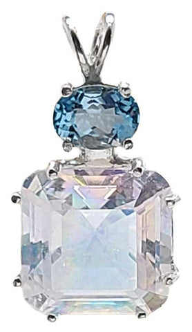 Angel Aura Earth Heart Crystal™ With Oval Cut Blue Topaz