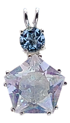 Angel Aura Star of Venus™ with Round Cut Blue Topaz