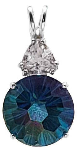 Aqua Aura Super Nova™ with Trillion Cut White Topaz