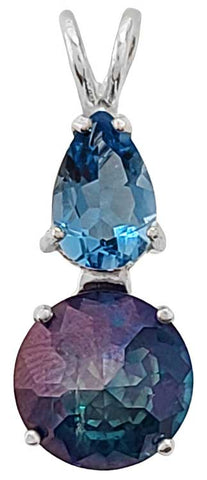 Aqua Aura Mini Radiant Heart™ with Pear Cut Tibetan Blue Obsidian