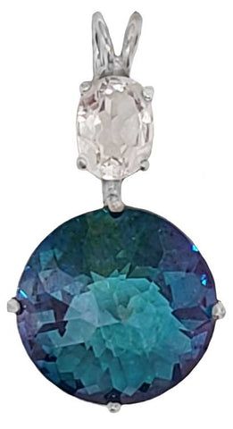 Aqua Aura Radiant Heart Crystal™ with Oval Cut Danburite