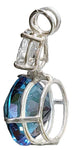 Aqua Aura Radiant Heart Crystal™ with Pear Cut White Topaz