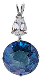 Aqua Aura Radiant Heart Crystal™ with Pear Cut White Topaz