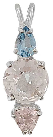 Clear Quartz Mini Radiant Heart™ with Aquamarine & Morganite