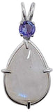 Blue Flash Moonstone with Round Cut Tanzanite Special 3