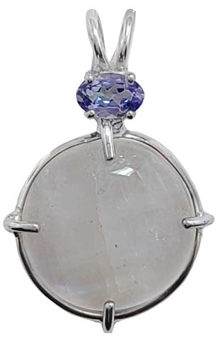 Blue Flash Moonstone with Round Cut Tanzanite Special 3