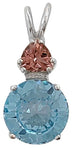 Blue Topaz Mini Radiant Heart™ with Trillion Cut Pink Tourmaline