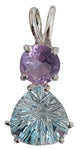 Blue Topaz Mini Super Nova™ Trillion with Round Cut Ruby Lavender Quartz Special 1