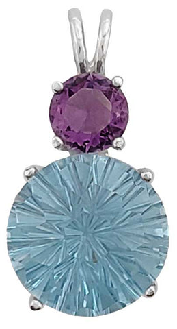 Blue Topaz Super Nova™ with Round Cut Amethyst