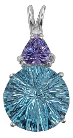 Blue Topaz Super Nova™ with Trillion Cut Tanzanite