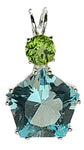 Blue Topaz Star of Venus™ with Round Cut Peridot