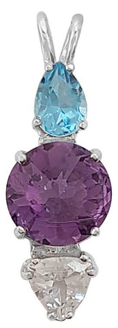 Amethyst Mini Radiant Heart™ with Blue Topaz & White Topaz