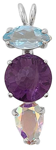 Amethyst Mini Radiant Heart™ with Blue Topaz & Mystic Topaz