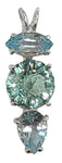 Colombian Obsidian Mini Radiant Heart™ with Blue Topaz & Aquamarine