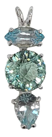 Colombian Obsidian Mini Radiant Heart™ with Blue Topaz & Aquamarine