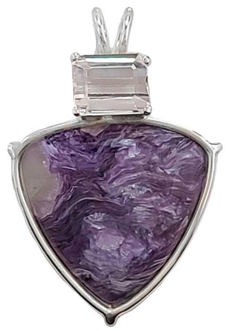 Charoite with Emerald Cut Kunzite Special 3