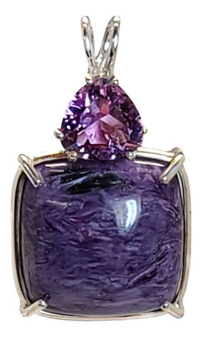 Charoite With Trillion Cut Amethyst Special 2