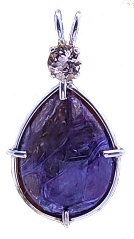 Charoite With Round Cut Morganite Special 3