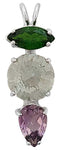 Prasiolite Mini Radiant Heart™ with Chrome Diopside & Amethyst