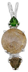 Rutilated Quartz Mini Radiant Heart™ with Chrome Diopside & Yellow Tourmaline