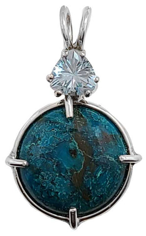 Chrysacolla with Trillion Cut Blue Topaz Special 2