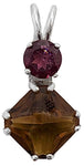 Citrine Mini Magician Stone™ with Round Cut Rhodolite Garnet