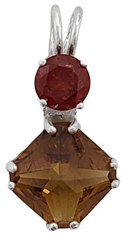 Citrine Mini Magician Stone™ with Round Cut Hessonite Garnet