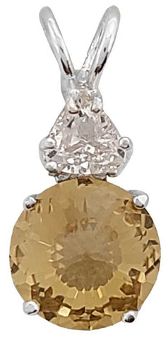 Citrine Mini Radiant Heart™ with Trillion Cut Danburite