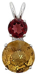 Citrine Mini Radiant Heart™ with Round Cut Garnet