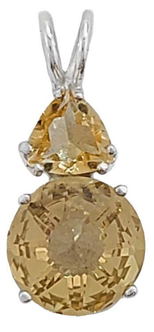 Citrine Mini Radiant Heart™ with Trillion Cut Golden Topaz