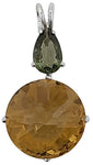 Citrine Radiant Heart Crystal™ with Pear Cut Moldavite